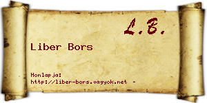 Liber Bors névjegykártya